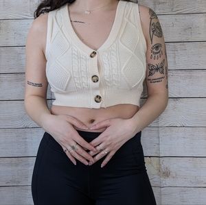 Cropped sweater vest
